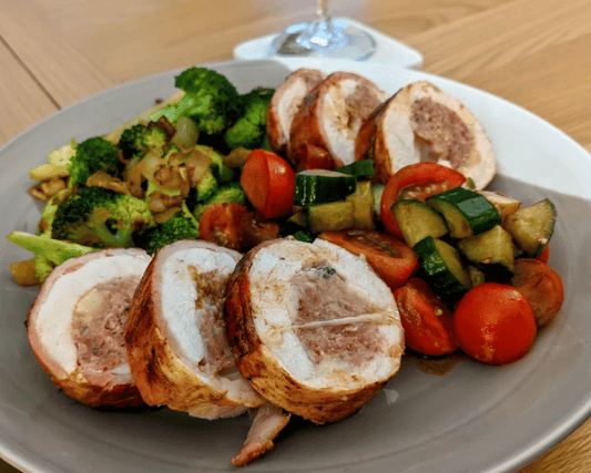 Smoked Chicken Ballotine Stuffed with Couscous Recipe