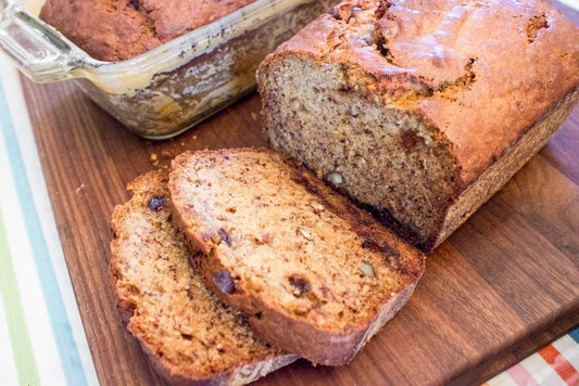 sliced banana bread